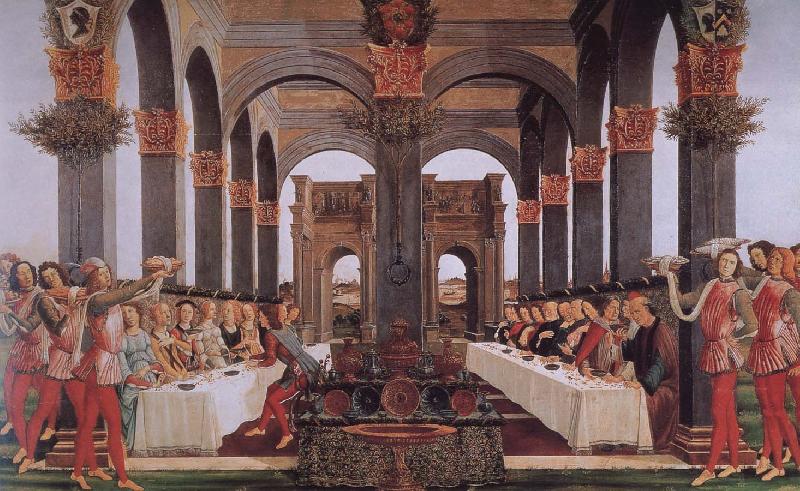 Sandro Botticelli The story of the wedding scene oil painting image